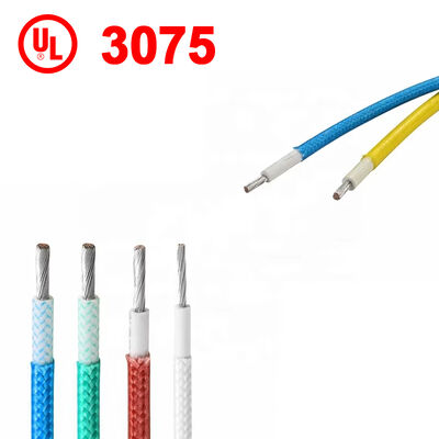 Fil de tresse en silicone et fibre de verre UL3075 10AWG avec une tension nominale de 600V et une température nominale de 200C pour réchauffeurs industriels