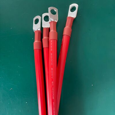 Câble de connexion de batterie 2AWG à 10AWG avec isolation en silicone et cosses M6 M8 M10 pour voiture solaire RV automobile